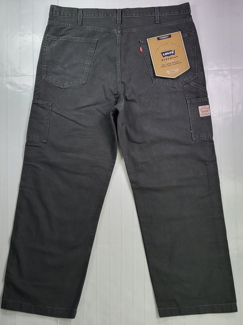 Levi's 568 Men's 40x30 Black Workwear Carpenter Double Knee Jeans with Tags
